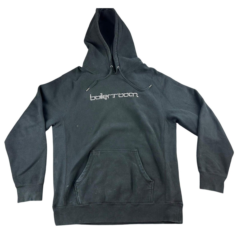 Boiler Room Hoodie‎ Men XL Black Embroidered Logo Back Graphic Techno DJ Party